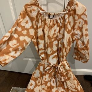 Elizabeth and James orange and white dress